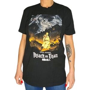 AttackOnTitan Final Season Anime Short Sleeve Shirt Black Large Ripple Junction